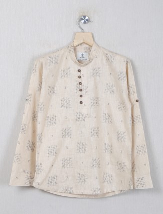 Blazo printed kurta style beige color casual wear shirt