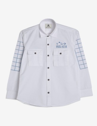 Blazo white cotton full sleeves shirt