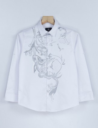 Blazo white cotton half sleeves shirt