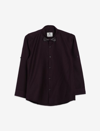 Blazo wine cotton shirt with bow