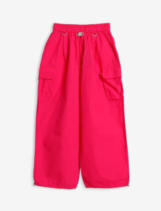 Boom magenta cotton ankle pant
