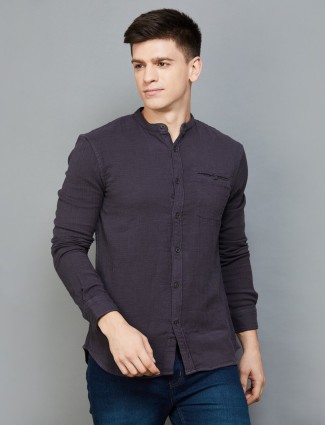 Celio dark grey cotton shirt