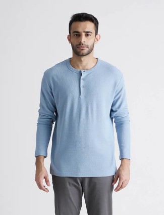 Celio sky blue cotton t shirt
