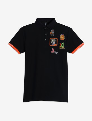 CHOPSTICK black polo t-shirt