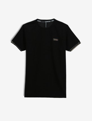 CHOPSTICK casual black half sleeve t-shirt