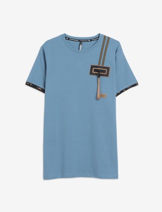 Chopstick cotton blue t-shirt