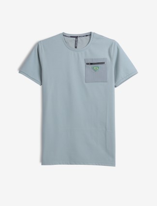 CHOPSTICK grey plain cotton t-shirt