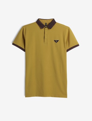 CHOPSTICK musterd yellow cotton t-shirt