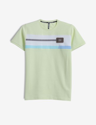 CHOPSTICK pista green plain casual t-shirt