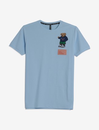 CHOPSTICK sky blue cotton half sleeve t-shirt