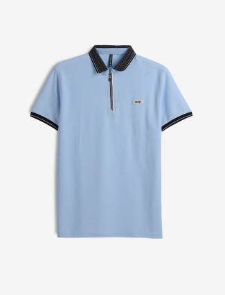 CHOPSTICK sky blue plain casual t-shirt