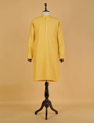 Classic silk yellow kurta suit