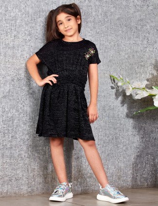 Leo n Babes classy black party wear knitted frock