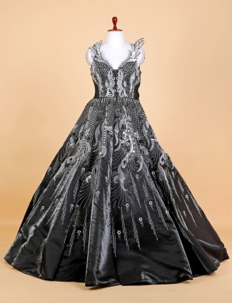 Classy black silk gown