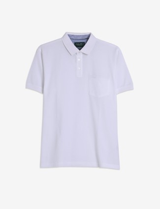 COLORPLUS plain white polo t-shirt
