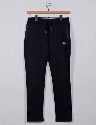 Cookyss black cotton track pant for men