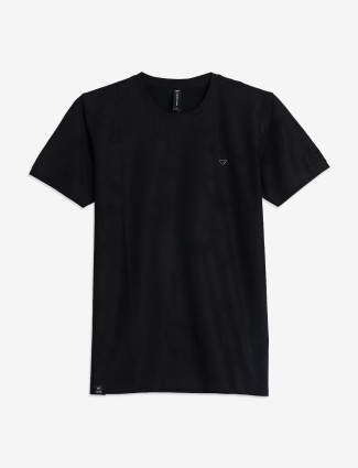 Cookyss black printed casual t-shirt