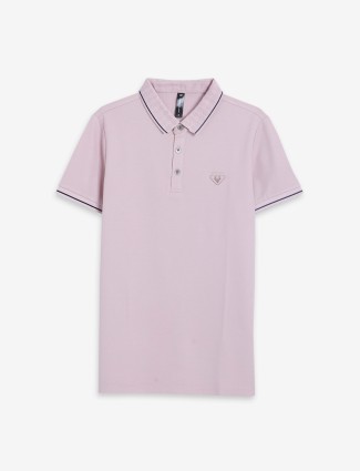 Cookyss light purple cotton plain t shirt