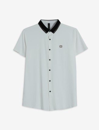 COOKYSS plain white cotton shirt