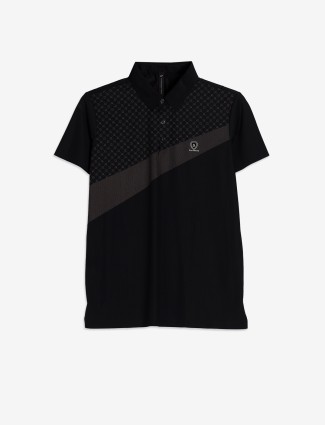 COOKYSS printed black polo t-shirt