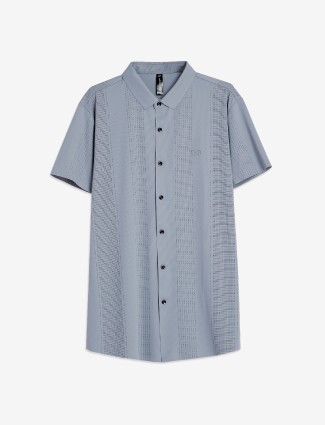 Cookyss stone blue cotton half sleeves shirt