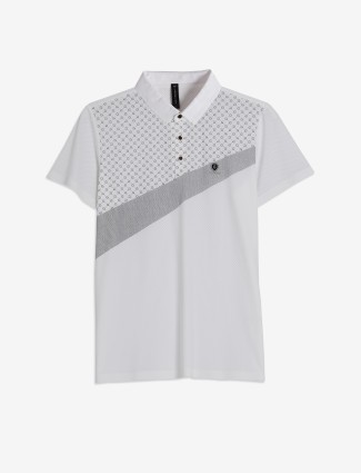 COOKYSS white polo printed t-shirt