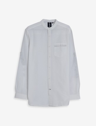 Copperstone cotton white plain shirt