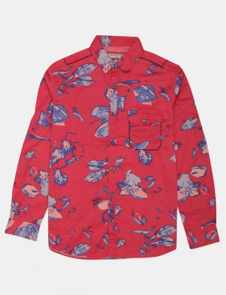 Copperstone pink printed cotton shirt