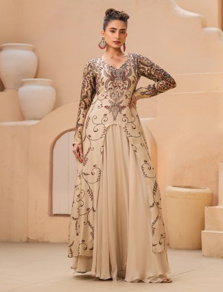 Buy Zari Pink Floor Length Anarkali Salwar Suit Online