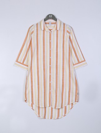 Crimsoune Club orange stripe cotton shirt