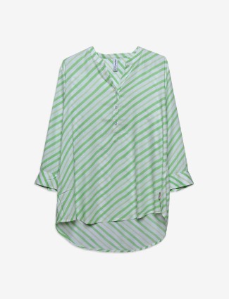 Crimsoune Club green stripe cotton tunic top