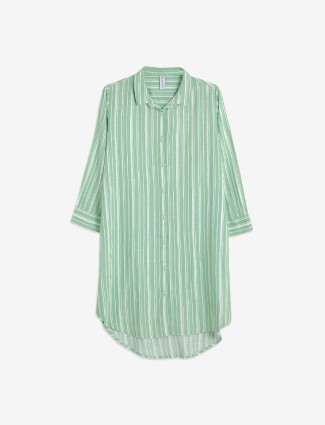 Crimsoune Club light green stripe long shirt