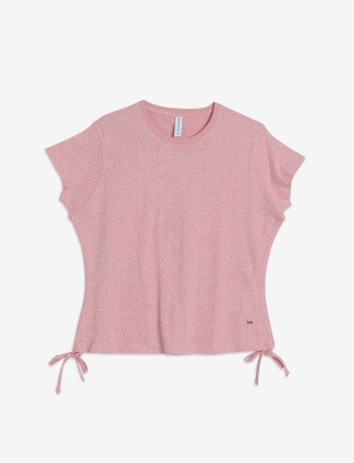 Crimsoune Club pink cotton printed top