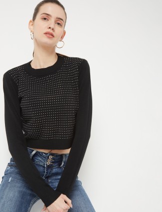 Deal black knitted top