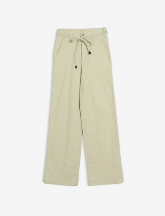 DEAL cream cotton solid pant