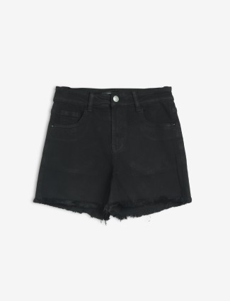 DEAL denim solid black shorts