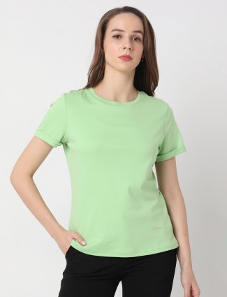 Deal green plain cotton t-shirt