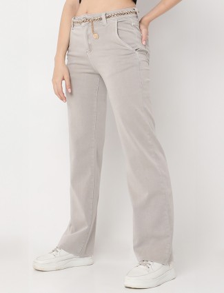 Deal grey solid straight jeans
