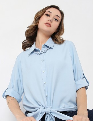 Deal light blue plain shirt