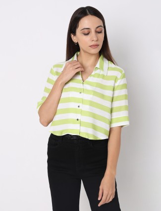 DEAL light green stripe cotton shirt