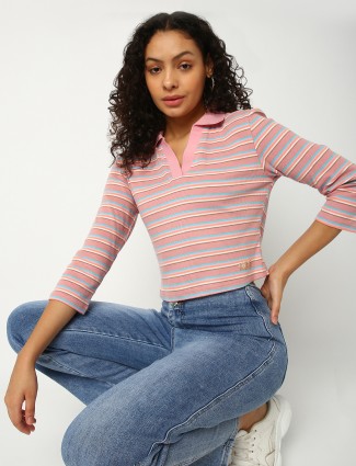 Deal light pink stripe t shirt