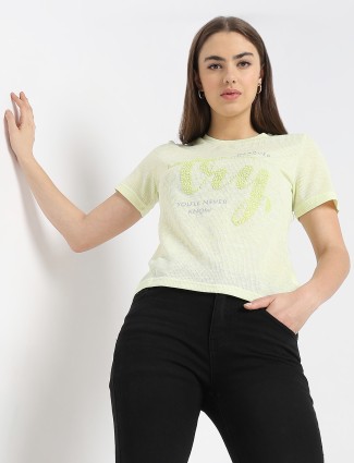 DEAL light yellow cotton casual top