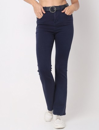 Deal navy solid flare jeans