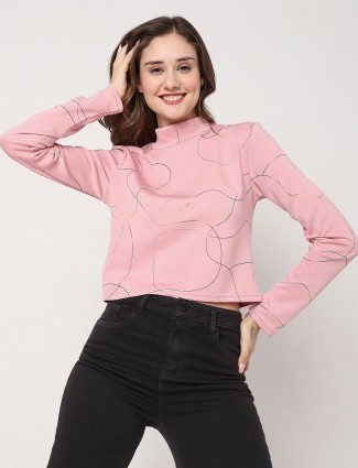 Deal pink cotton full sleeve top