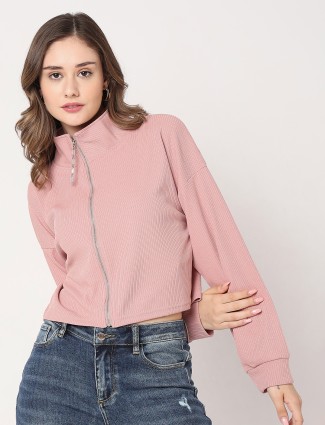 Deal pink knitted sweatshirt