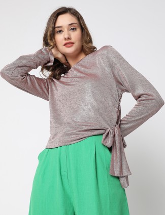 Deal pink plain knitted top