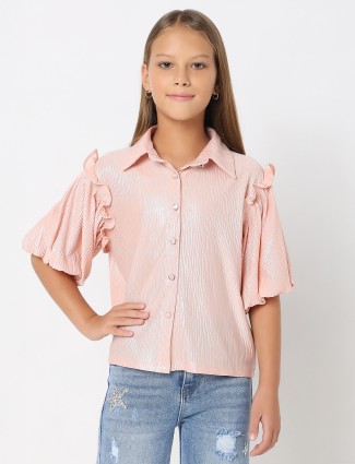 DEAL pink polyester shirt