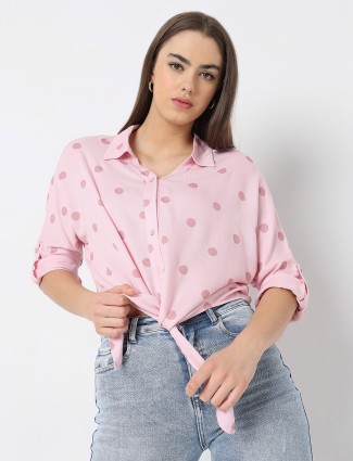 DEAL pink printed cotton shirt