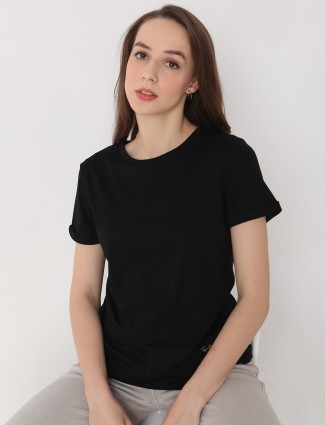 Deal plain cotton black t-shirt
