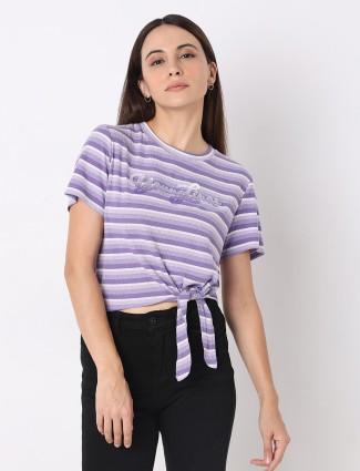 DEAL purple stripe cotton top